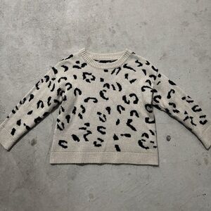 Leopard Print Women's Sweater - Cream and Black